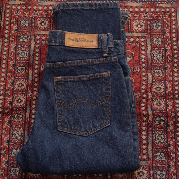 Todd Oldham Denim - Todd Oldham Dark Blue All Cotton Denim Crop Jeans, Size 28